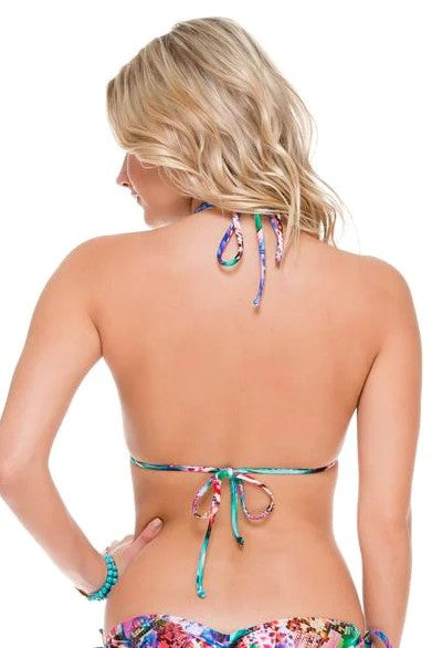 Luli Fama Gorgeous Chaos Crystallized Wavey Triangle Top